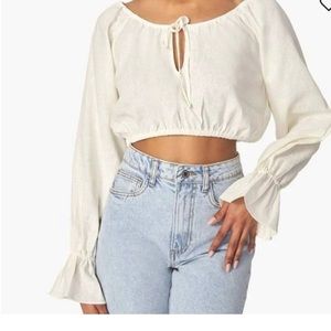 We wore what on/off shoulder tie front top